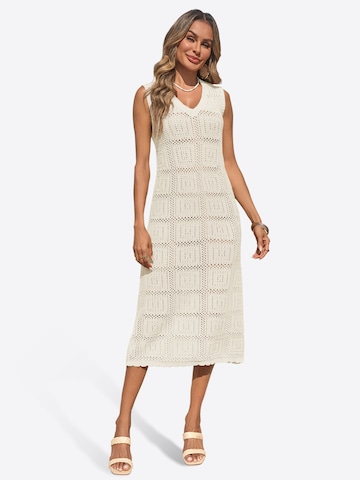 Imily Bela Gebreide jurk in Beige: voorkant