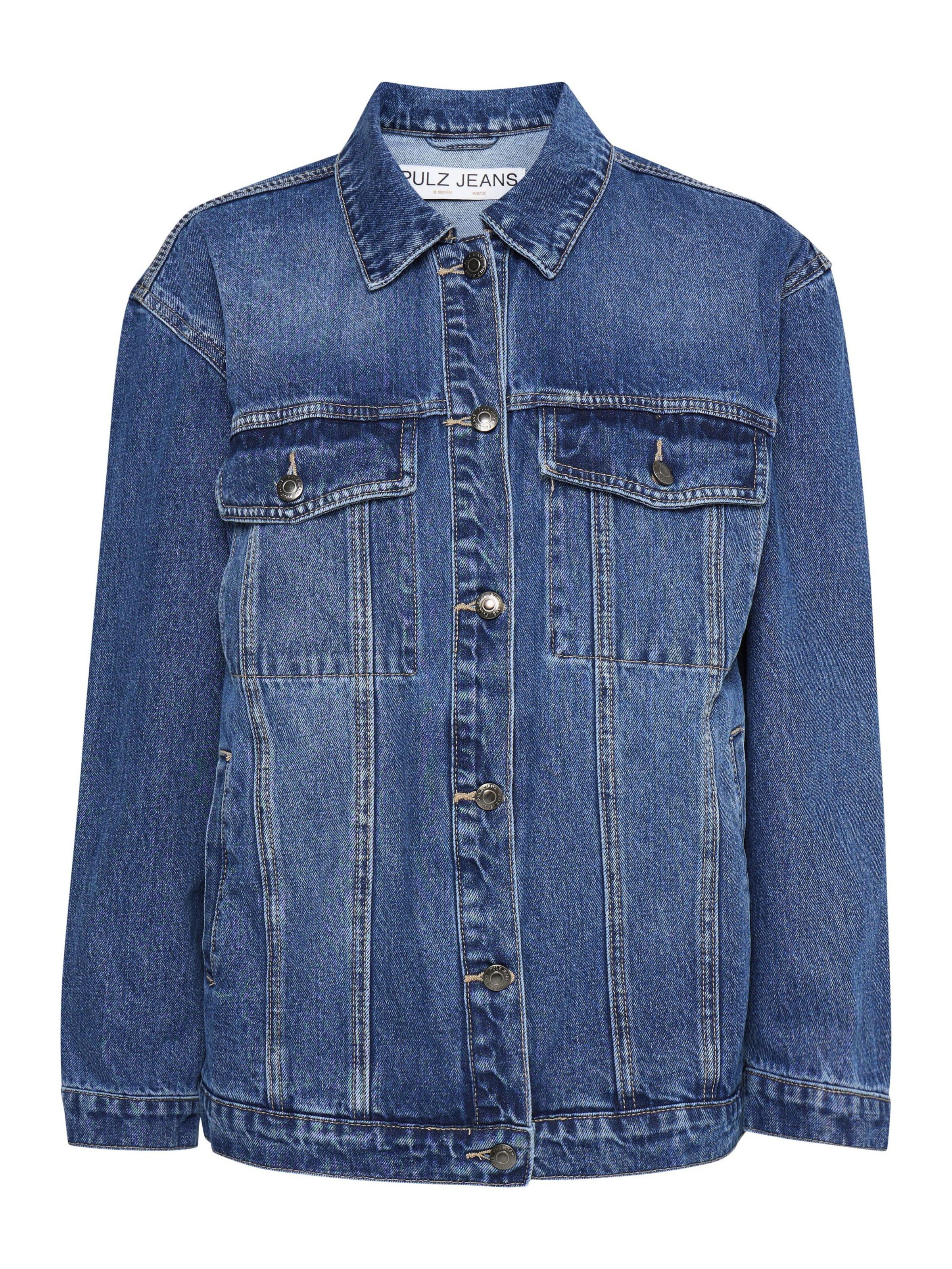 PULZ Jeans Between-season jacket ' ALORA ' in Blue: front