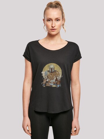 T-shirt 'Star Wars The Mandalorian Distressed Warrior' F4NT4STIC en noir : devant
