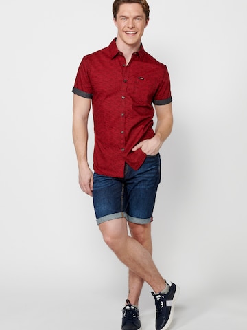 KOROSHI Regular fit Button Up Shirt in Red