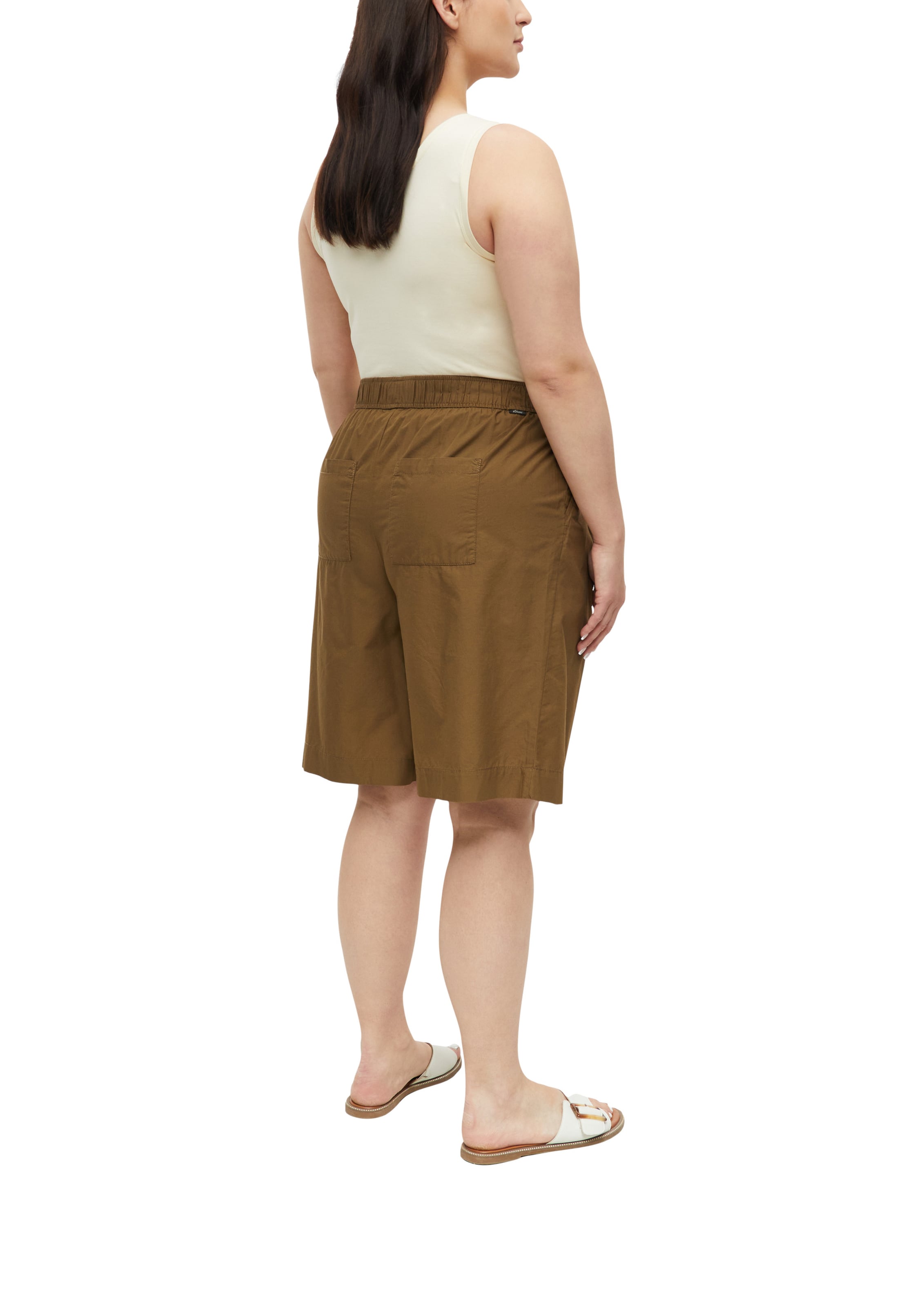 s.Oliver CURVE Wide leg Pleat-front trousers in Brown