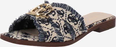 GUESS Muiltjes 'Symo' in de kleur Beige / Navy / Goud, Productweergave