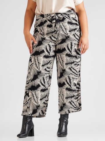 Z-One Wide leg Broek 'Cira' in Zwart: voorkant