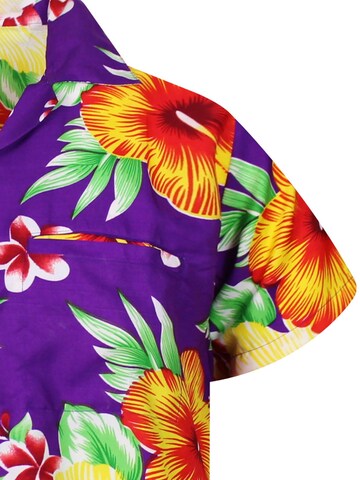 King Kameha Shirt 'Paradise Flower' in Purple