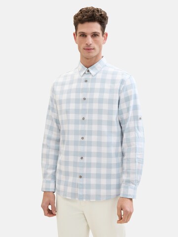 Coupe regular Chemise TOM TAILOR en bleu : devant