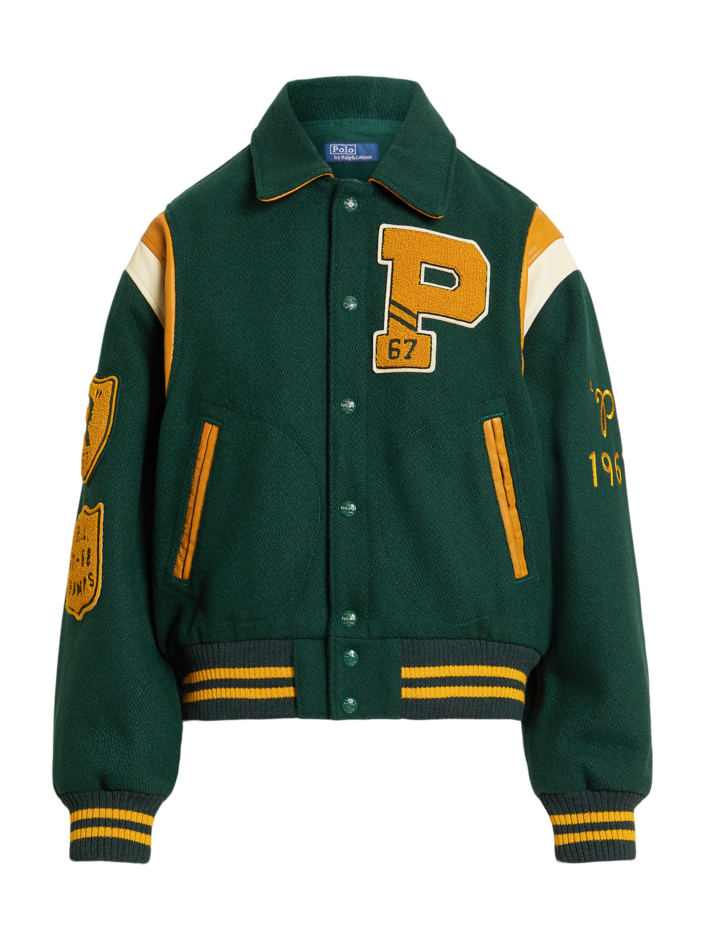 zaļš Polo Ralph Lauren Starpsezonu jaka: no priekšpuses