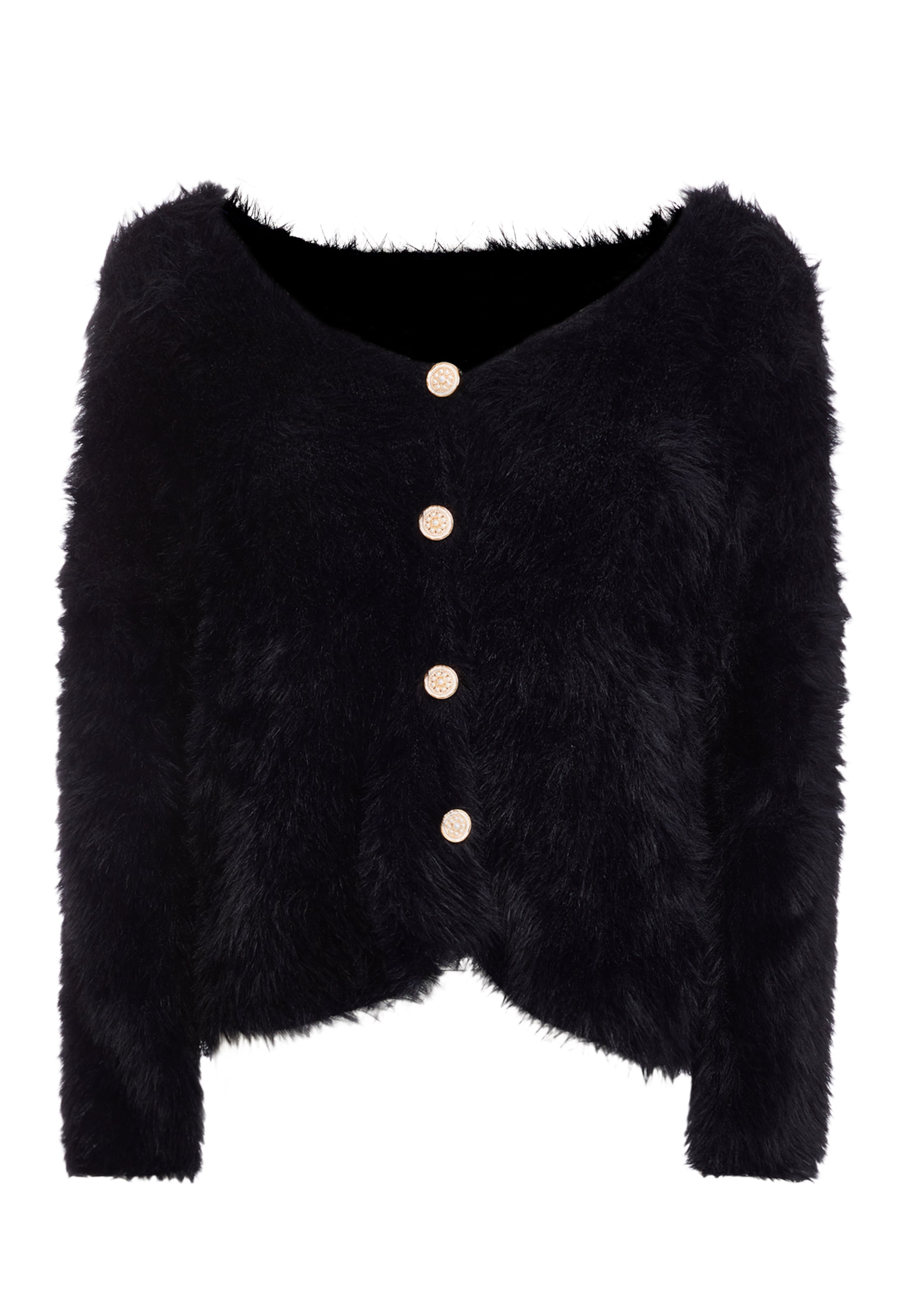 caneva Knit Cardigan in Black: front