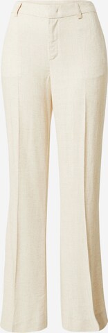 Gina Tricot Regular Pressveckad byxa i beige: framsida