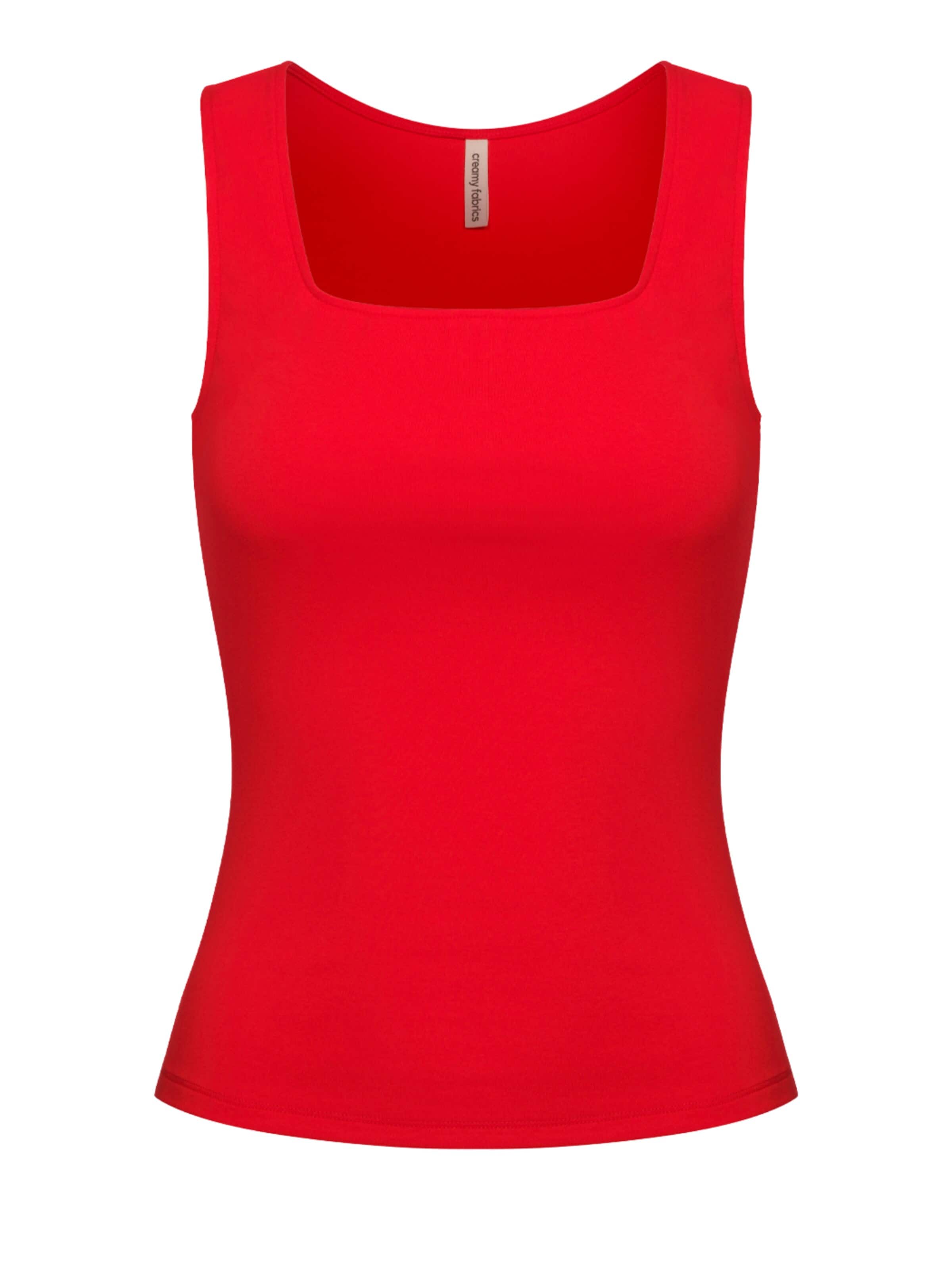 cfab (formerly creamy fabrics) Top 'Cotton Tanktop mit eckigem Ausschnitt'‌‌‌‌‌‌ in Rot: Vorderseite