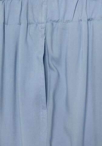 LASCANA Loosefit Kalhoty se sklady v pase – modrá