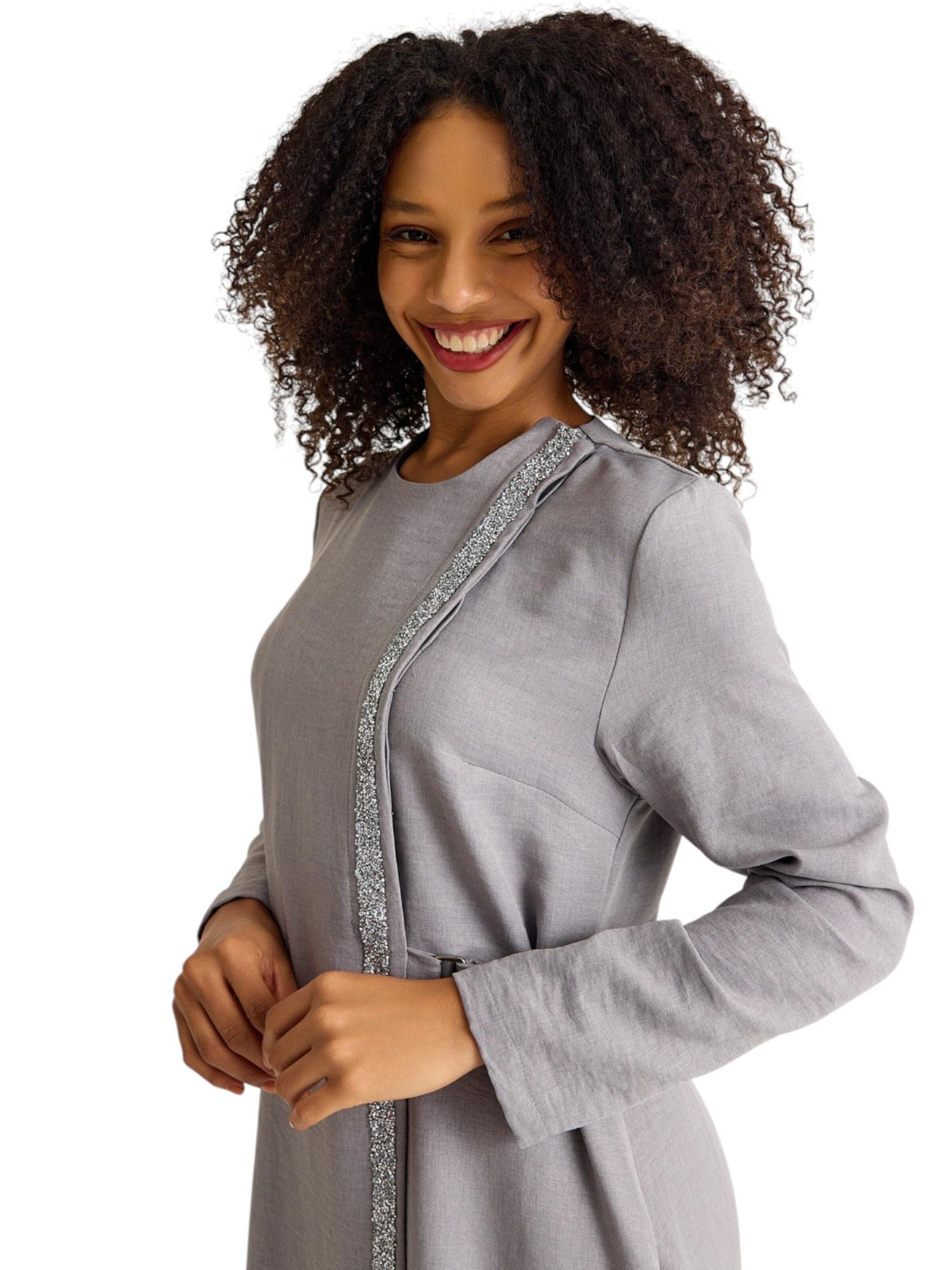 fashionshowcase Jurk 'Leila-Ferace' in Grijs