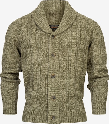 INDICODE JEANS Knit cardigan ' Ilterly ' in Green: front