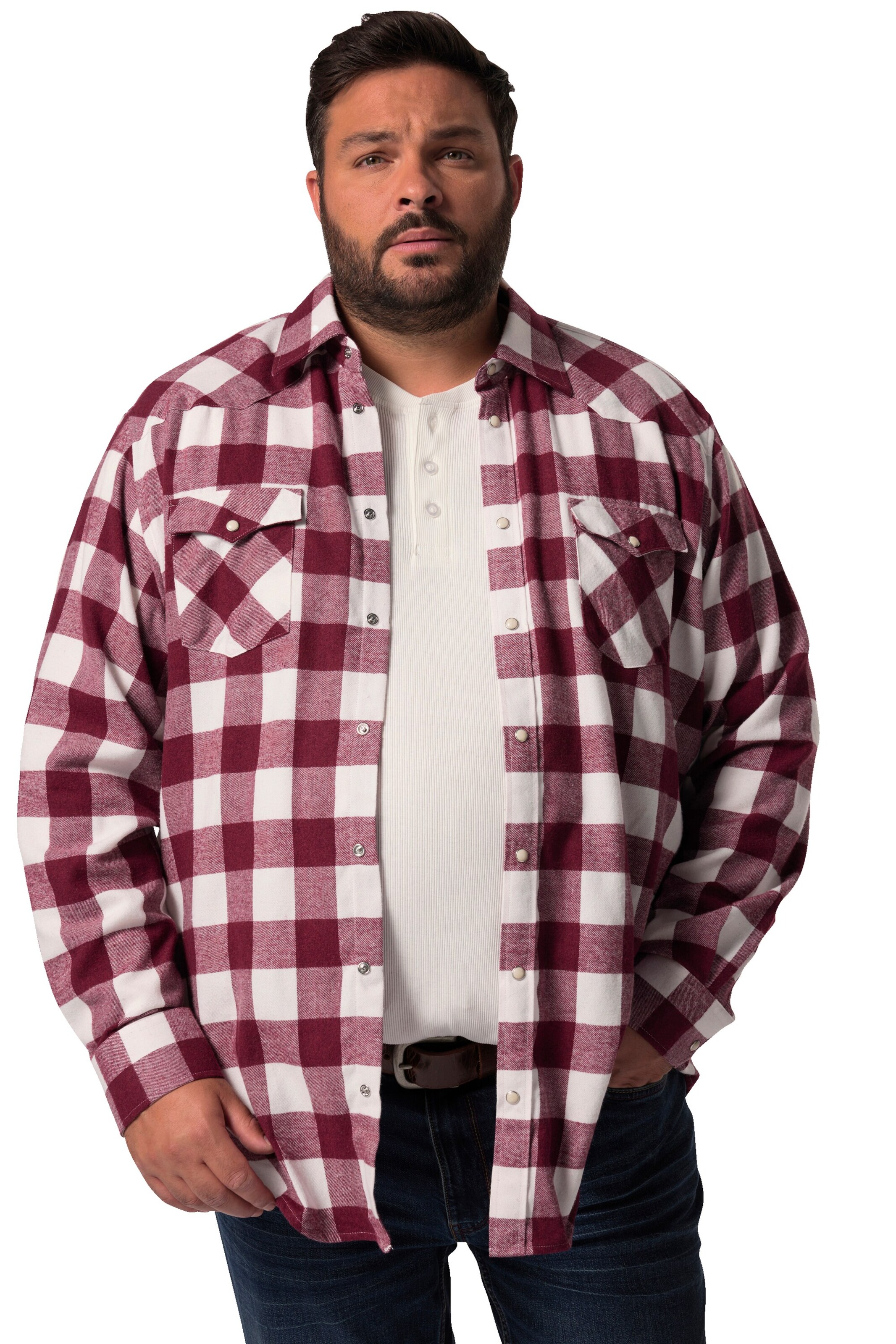 John F. Gee Regular fit Button Up Shirt in Red: front