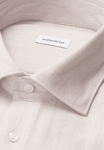 SEIDENSTICKER Regular fit Business shirt ' Schwarze Rose ' in Beige