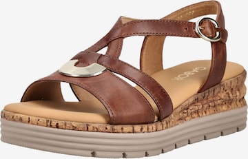 GABOR Strap Sandals in Brown: front