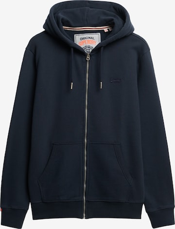 Superdry & Co Zip-Up Hoodie 'Essential' in Blue: front