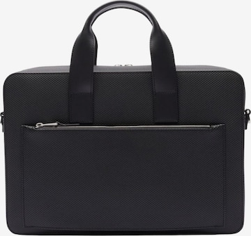 LACOSTERučna torbica 'Lacoste Sac ordinateur Chantaco en Cuir Noir' - crna boja