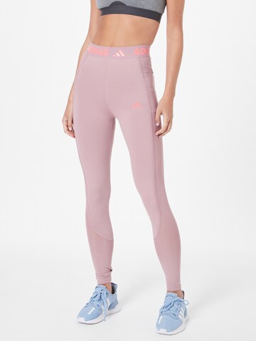 Skinny Pantalon de sport 'Techfit Summer Mesh' ADIDAS SPORTSWEAR en rose : devant