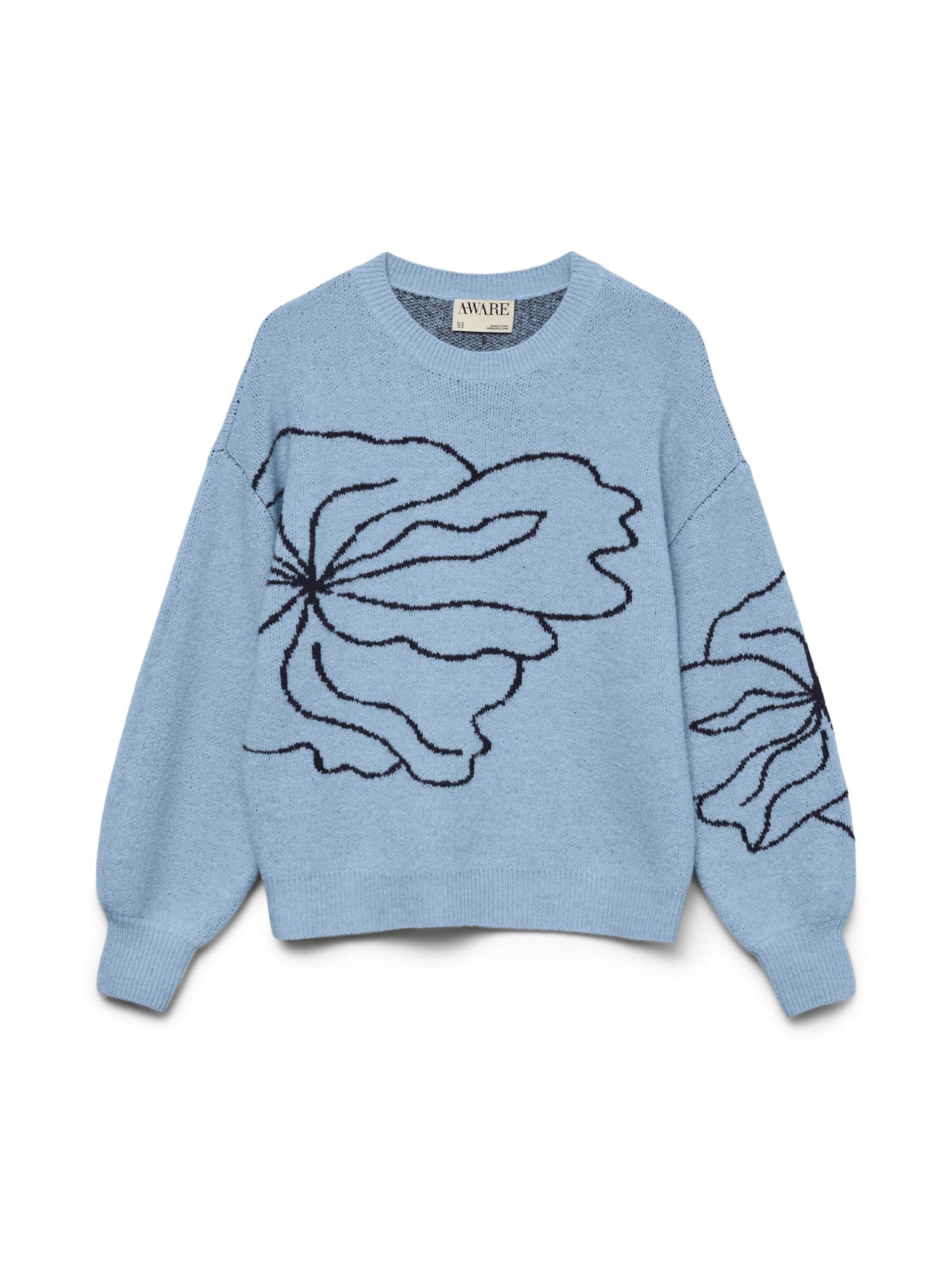 VERO MODA Sweater 'AWHeart' in Blue: front