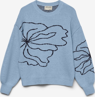 VERO MODA Sweater 'AWHeart' in Blue: front