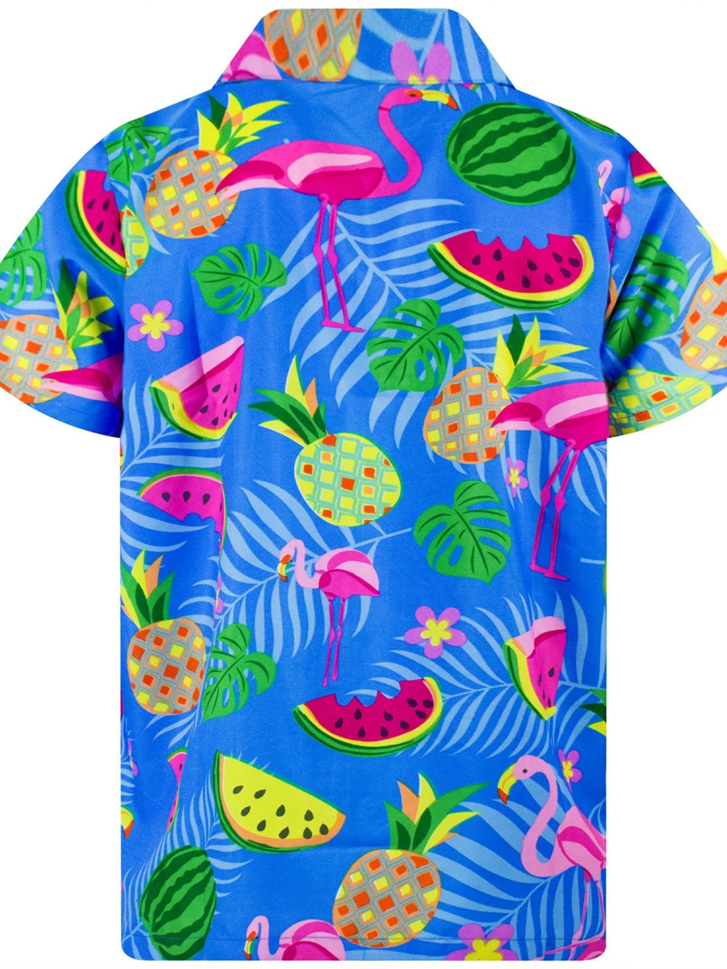 King Kameha Shirt 'Flamingo Melone' in Blauw