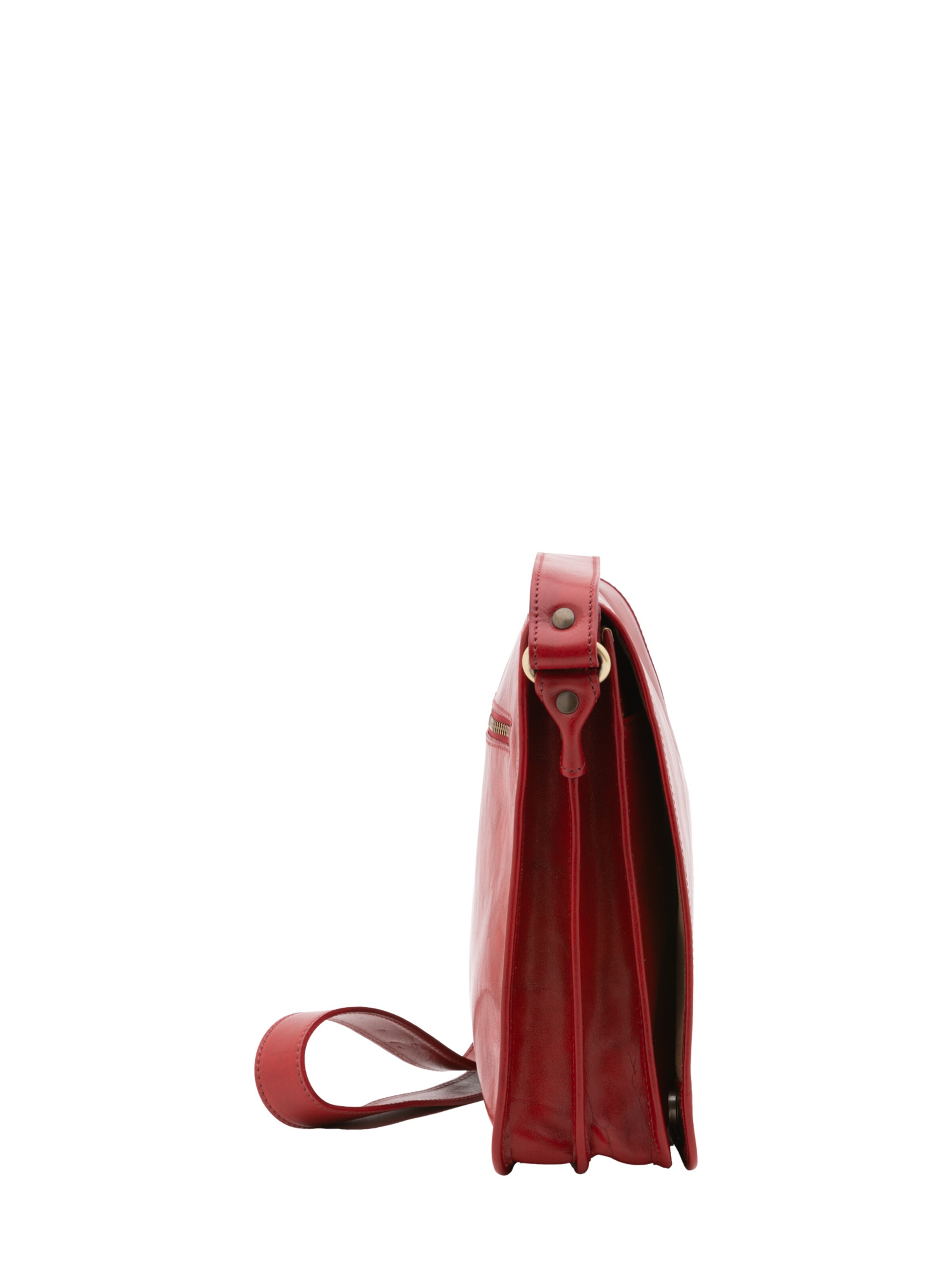 Borsa a tracolla 'Borsa a tracolla uomo vera pelle con chiusura calamita - Made in Italy' di I Fratelli in rosso