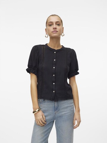 VERO MODA Blouse 'NATALI' in Zwart: voorkant