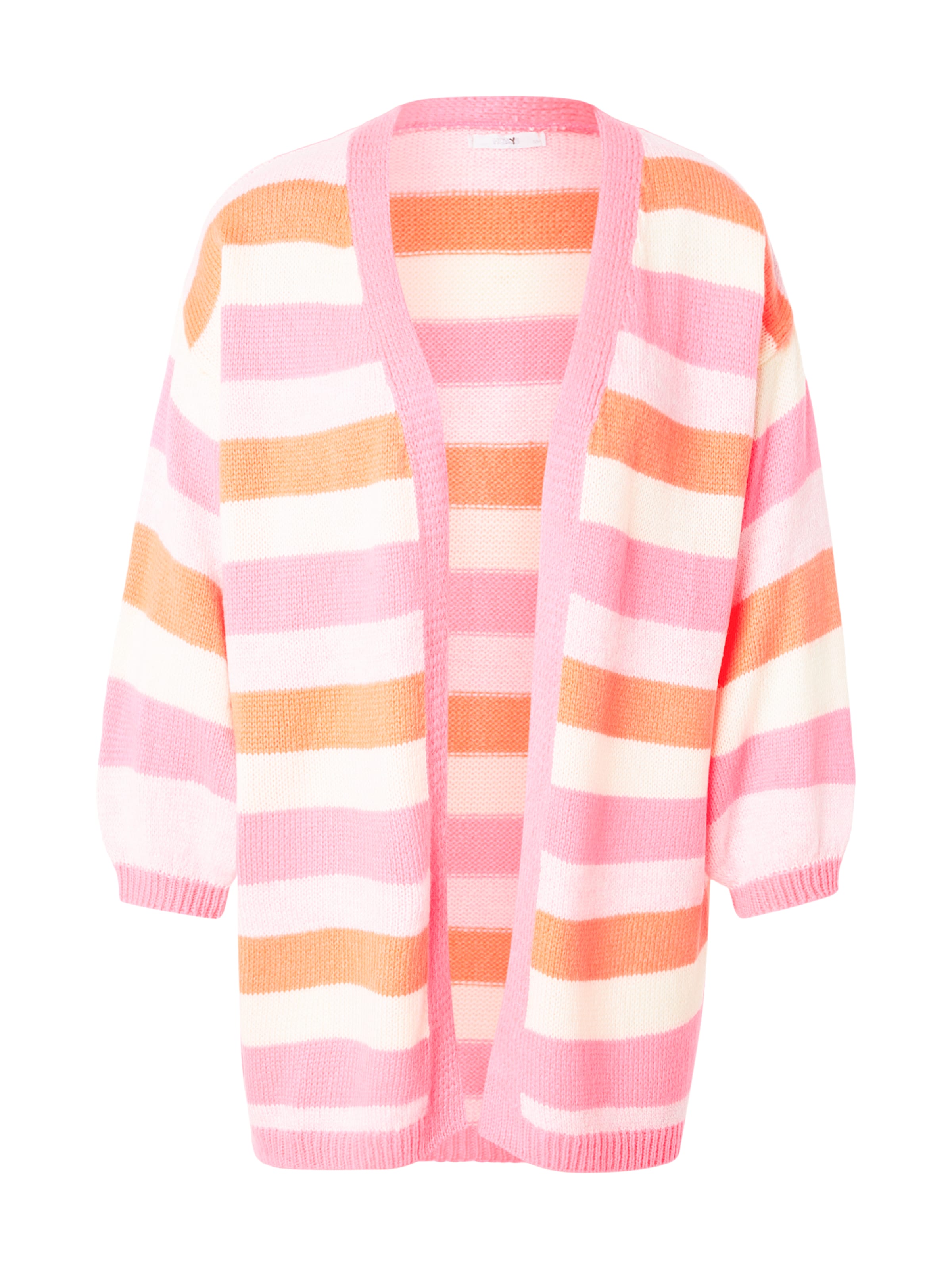 Hailys Gebreid vest 'Ga44lina' in de kleur Lichtbeige / Oranje / Lichtroze, Productweergave