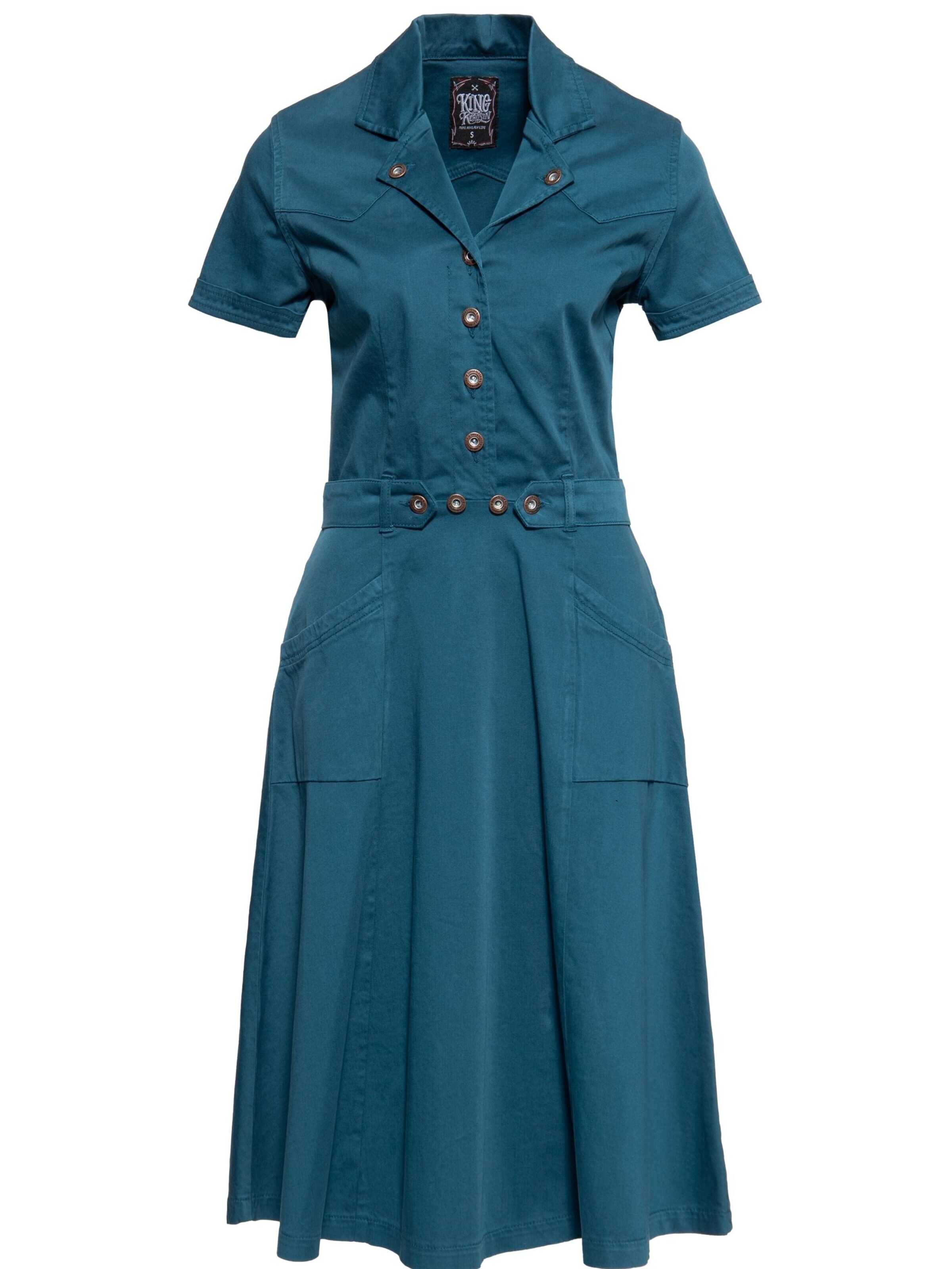 Queen Kerosin Dress in Blue: front