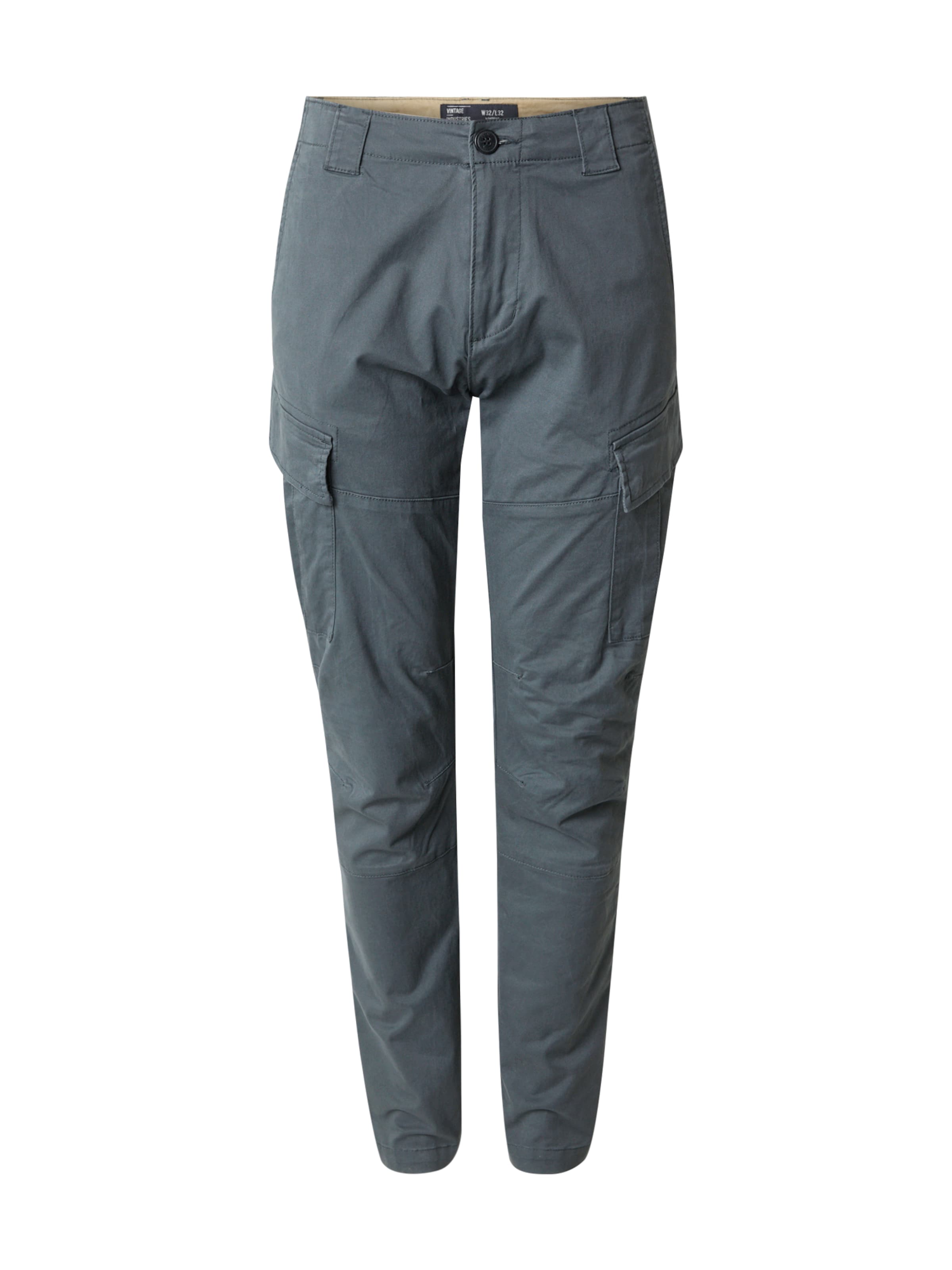 Vintage Industries Дънки Tapered Leg Карго панталон 'Ferron' в сиво: отпред