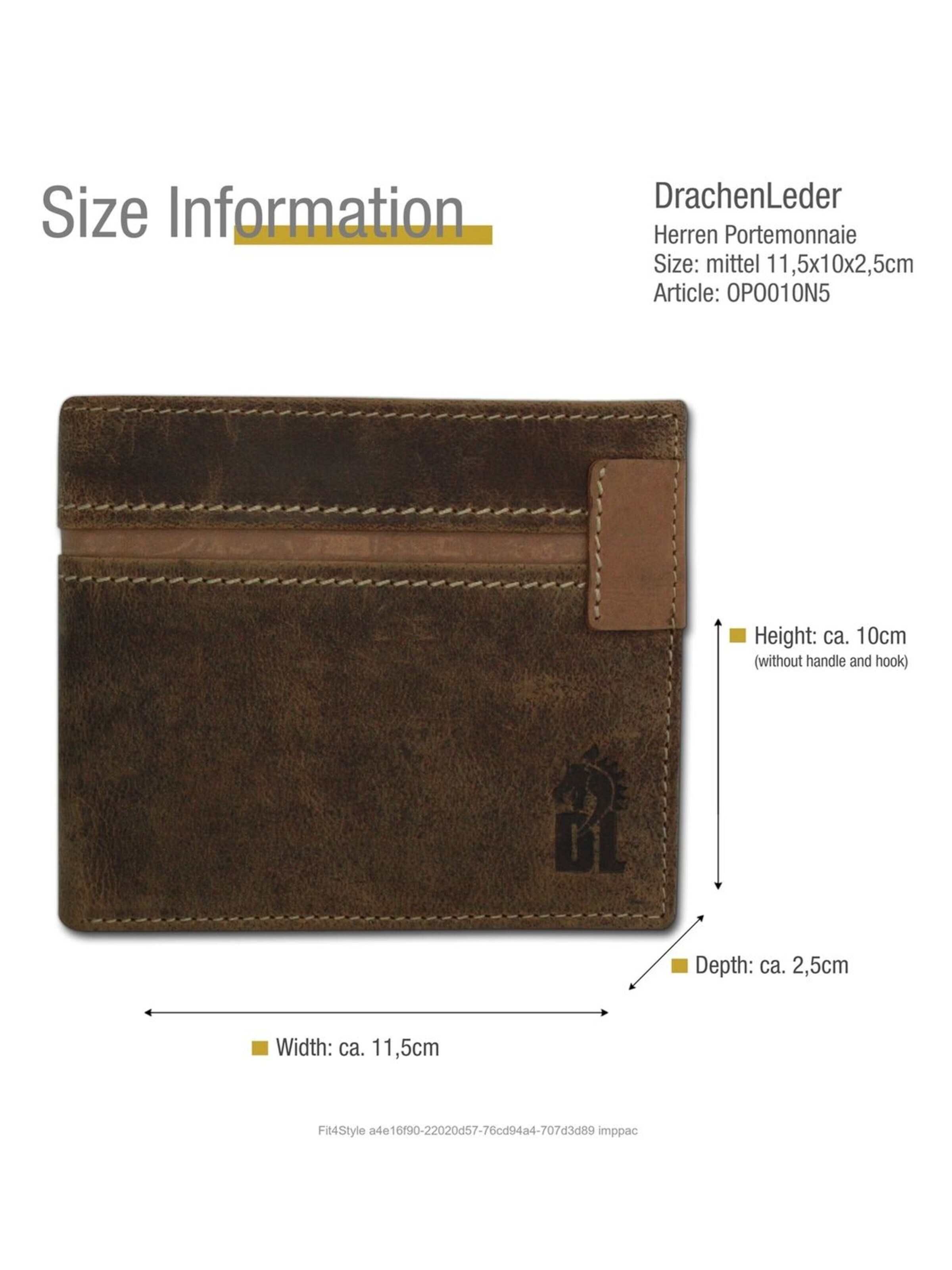 DrachenLeder - Cartera en marrón