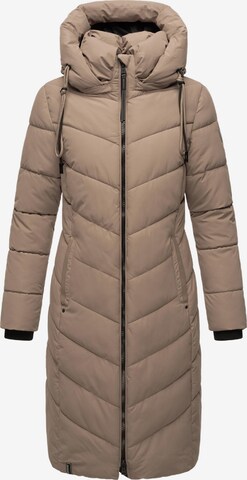 NAVAHOO Winter Coat 'Sahnekatzii XIV' in Brown: front