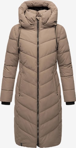 NAVAHOO Winter coat 'Sahnekatzii XIV' in Brown: front