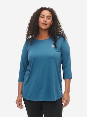 Active by Zizzi Shirt in Blauw: voorkant