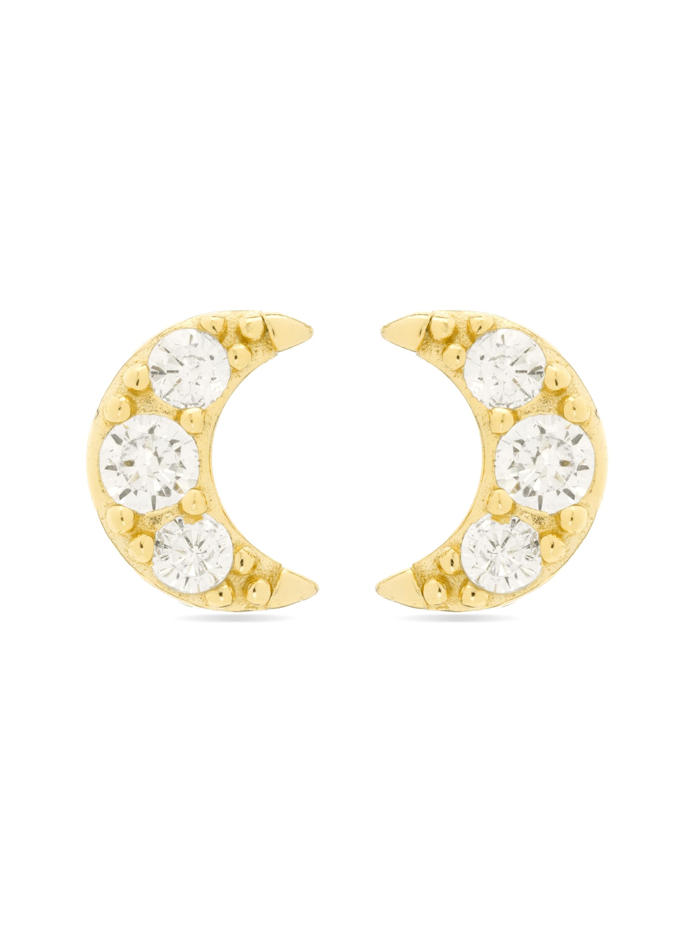 Luxenter Earrings 'Luna' in Gold: front