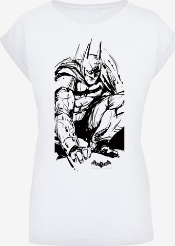 F4NT4STIC Shirt 'DC Comics Batman Arkham Knight Sketch' in Wit: voorkant