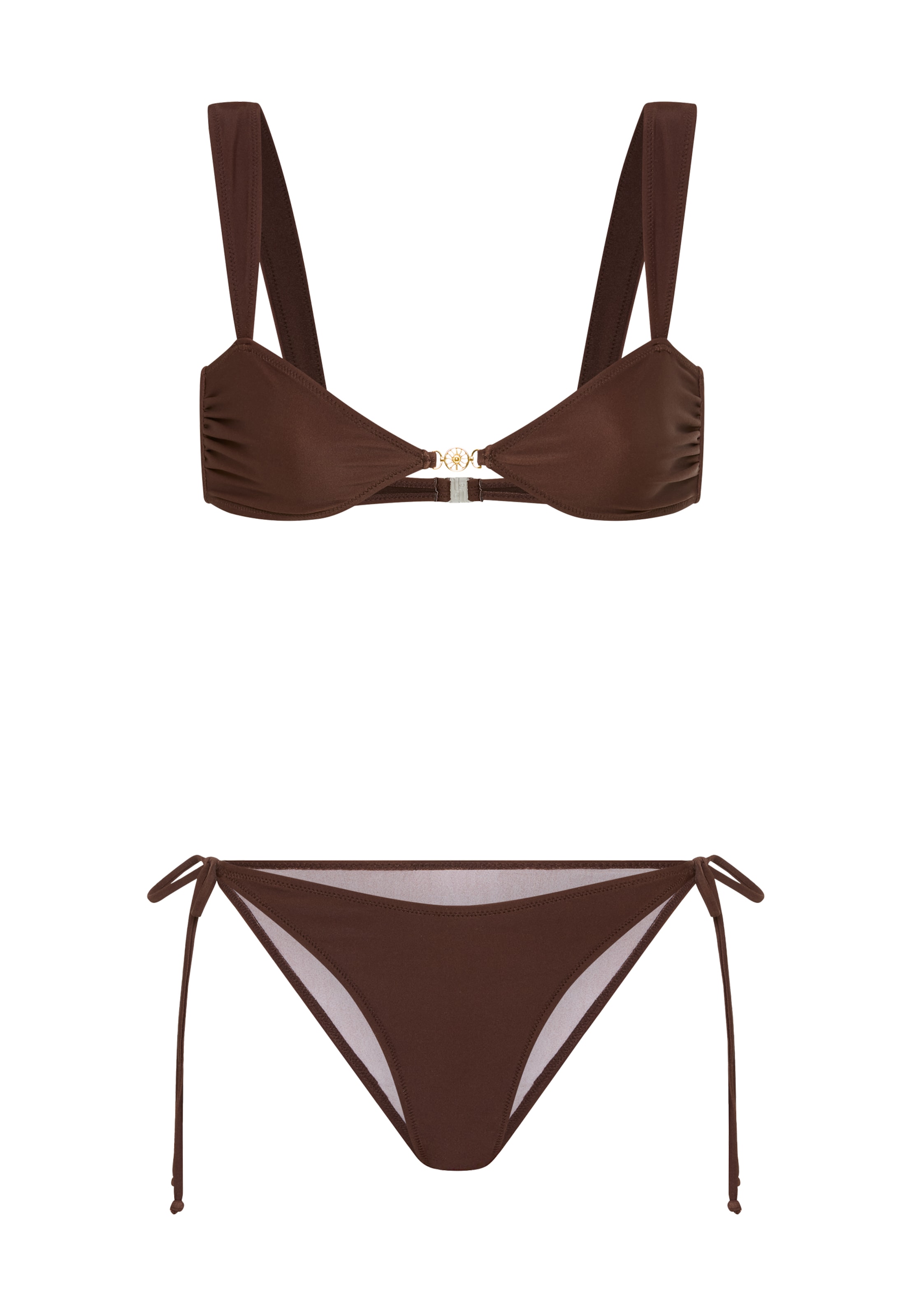 LSCN by LASCANA Triangle Bikini in Brown: front