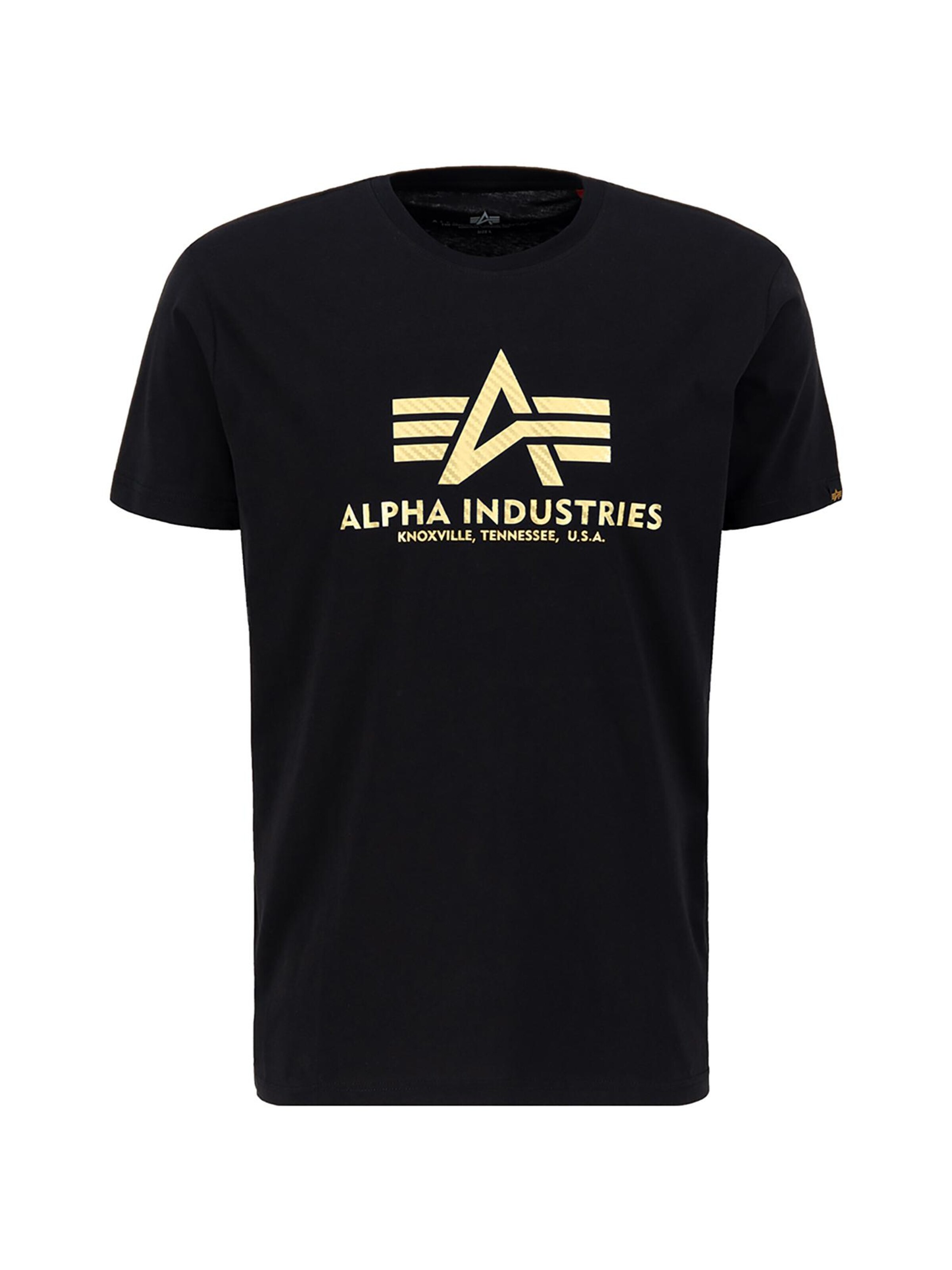ALPHA INDUSTRIES Tričko 'Carbon' - Čierna: predná strana