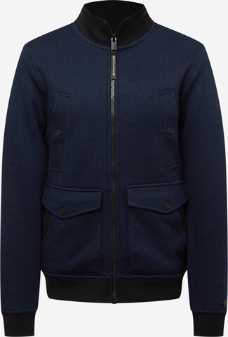 TOM TAILOR Zip-Up Hoodie in Blue: front