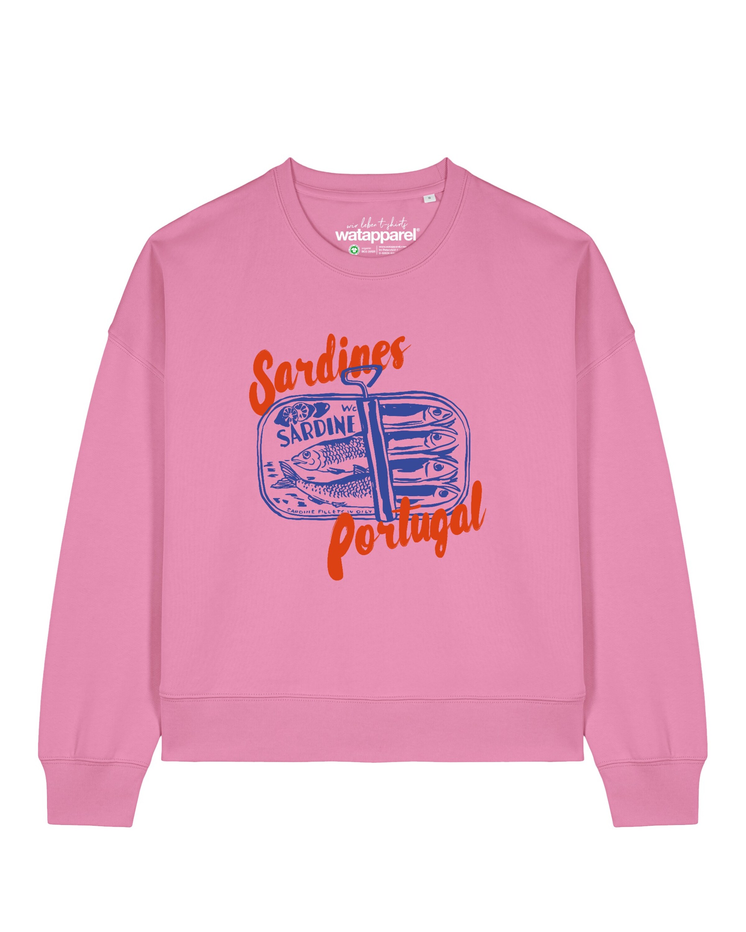 Sweat-shirt 'Sardines Portugal ' Watapparel en rose : devant