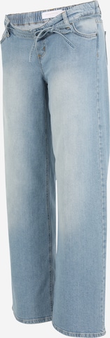 Wide leg Jeans 'ULA' de la MAMALICIOUS pe albastru: față