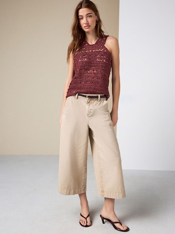 Next Wide leg Jeans in Beige: front