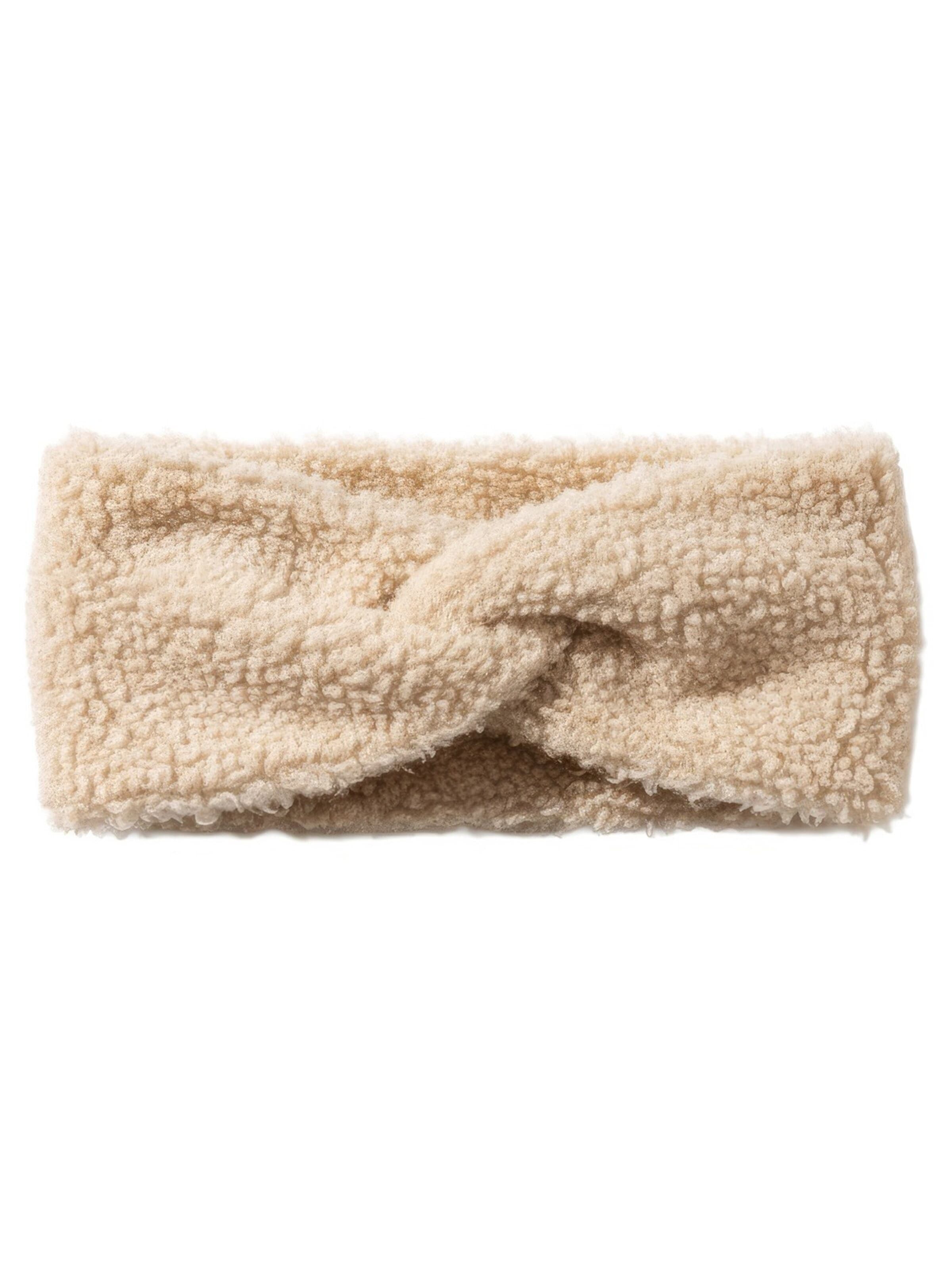 styleBREAKER Headband 'Stirnband in Teddyfell Optik' in Beige