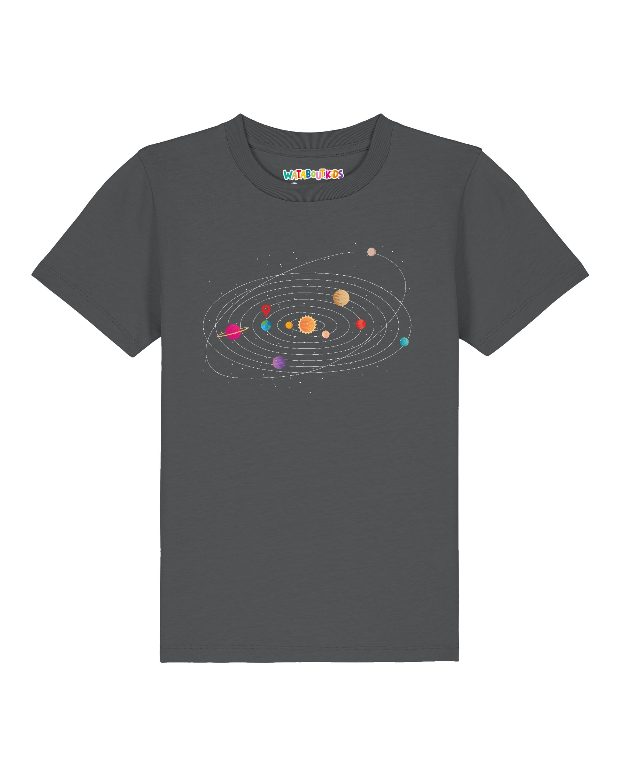 T-Shirt 'Sonnensystem' watabout.kids en gris : devant