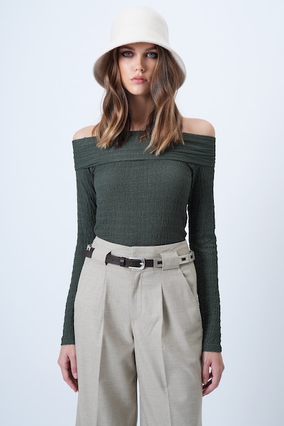 Tricou pe S Trend Alaçatı Stili pe verde închis, Vizualizare produs