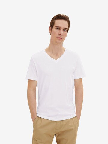 T-Shirt TOM TAILOR en blanc : devant