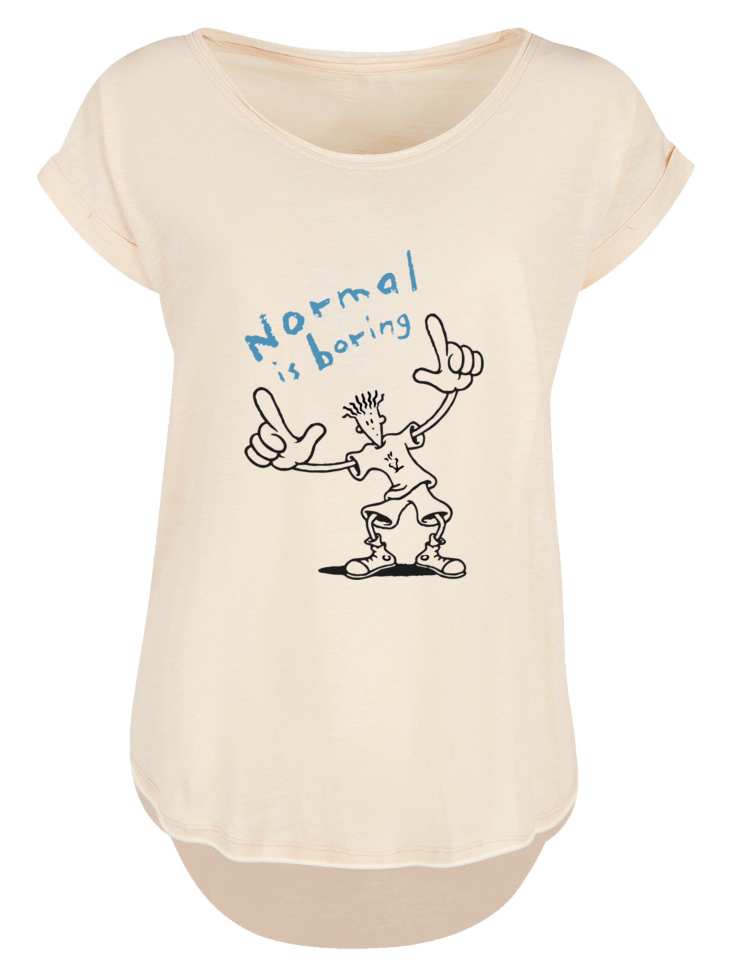 F4NT4STIC Shirt 'Fido Dido Points Normal Is Boring' in Beige: front