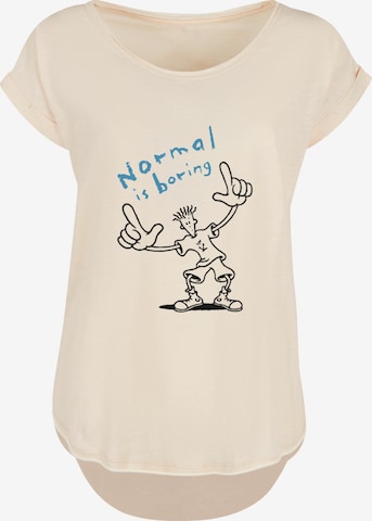 F4NT4STIC Shirt 'Fido Dido Points Normal Is Boring' in Beige: front