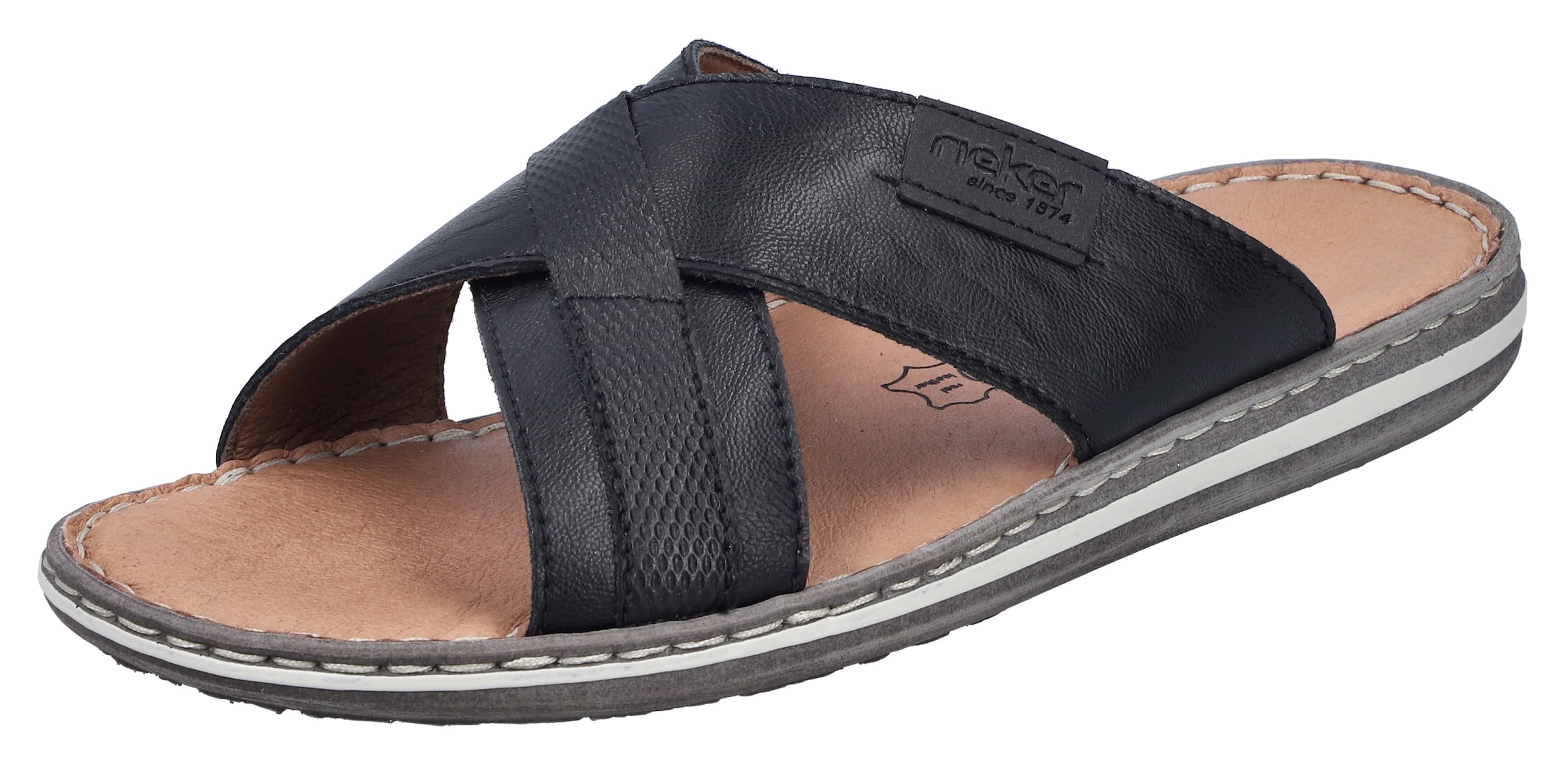 Mule Rieker en noir : devant