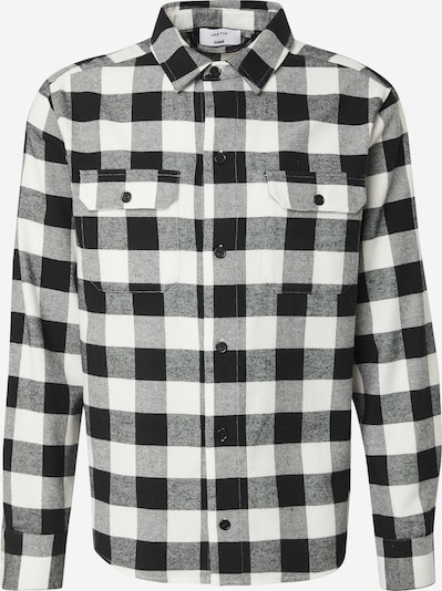 DAN FOX APPAREL Skjorta 'Efe' i svart / vit, Produktvy